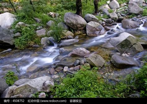 山林中的河道小溪高清图片下载_红动中国
