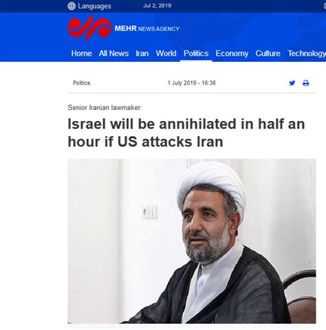 伊朗高官：如果美国攻击我们，以色列只能存活半小时