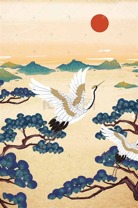 松鹤图图片