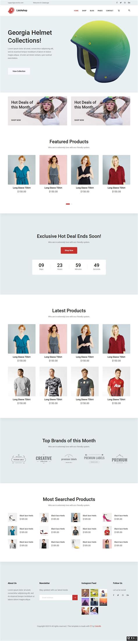 购物清单商店响应式网站模板免费下载html - 模板王