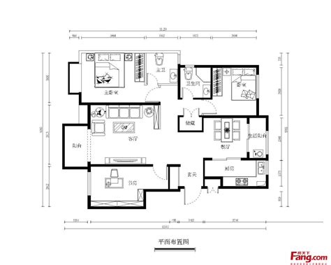 定制三室两厅家装户型图cad房屋平面图图纸-包图网