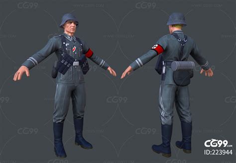 简模 德国 纳粹士兵 次世代 二战士兵 solider-cg模型免费下载-CG99