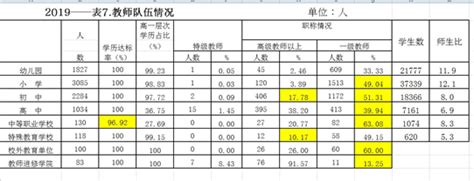 上海市普陀区教育局各类学校师资队伍结构（含人数、师生比、中高级职称数量比例、教师学历结构和达标比例）（2019学年）_义务教育阶段入学招生_教育局