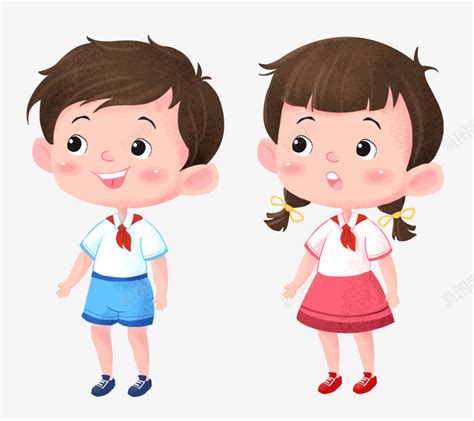 小女孩和小男孩图片