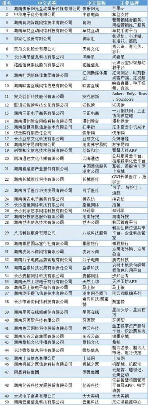 2019湖南互联网企业50强名单 长沙占46席 - 长沙本地宝