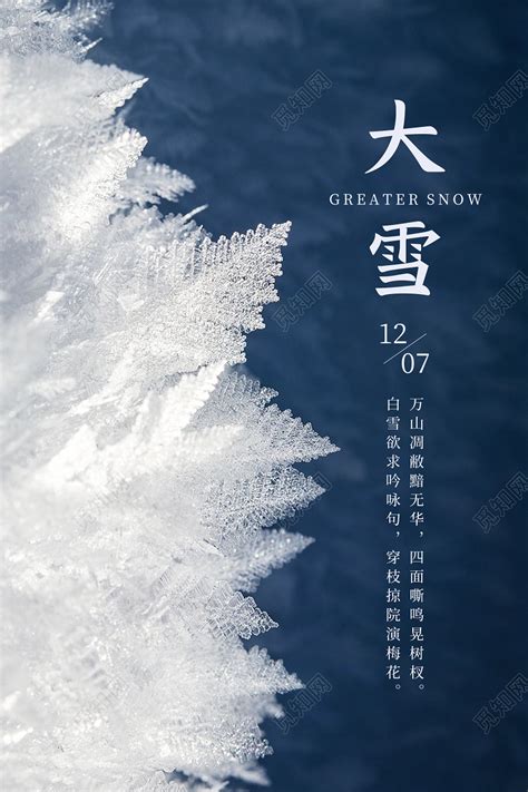 蓝色简约大雪二十四节气宣传海报图片下载 - 觅知网