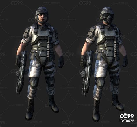 游戏模型 写实人物模型 特种士兵-cg模型免费下载-CG99