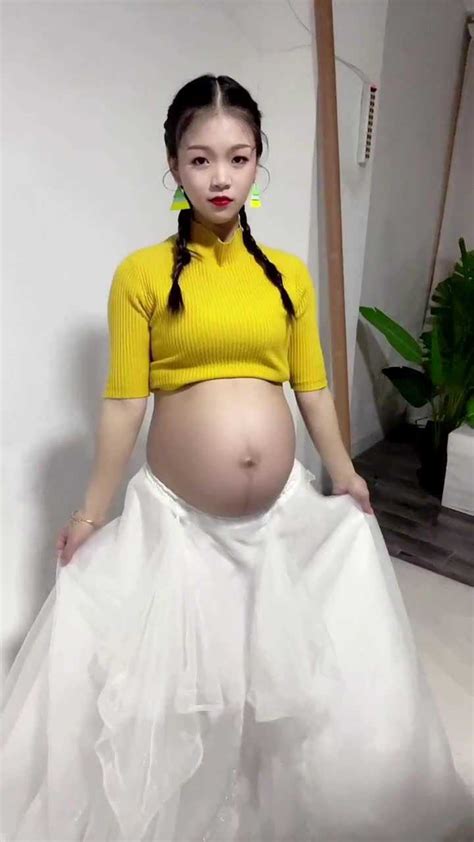 二胎怀孕九个月啦，肚子又大又圆，希望是个女儿_腾讯视频