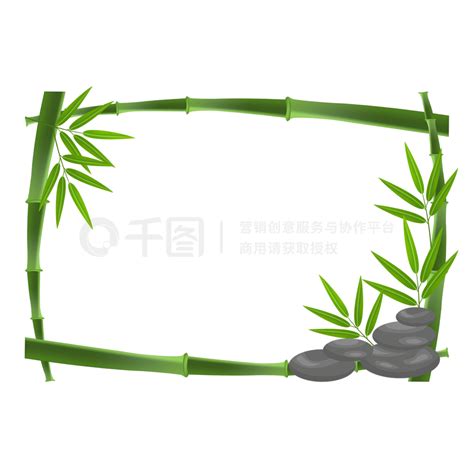 bamboo tree 绿色长方形竹框架模板免费下载_psd格式_650像素_编号41109808-千图网