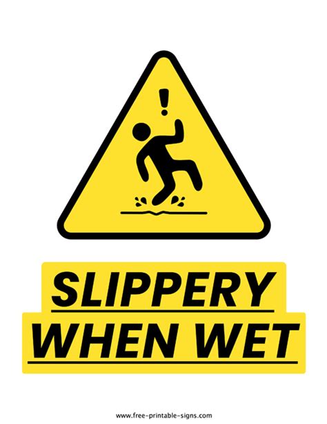 Slippery When Wet Signs For Pool Area & Decks