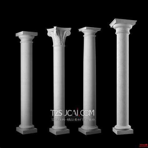 3D柱子模型 欧式罗马柱 3Dmax下载 - 3D雕花模型下载-3dmax室内模型 家具 沙发3D模型 植物模型 人物 游戏动画模型免费下载 ...
