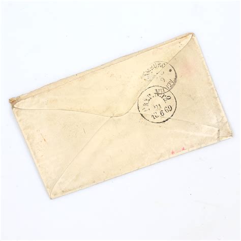 Bilder för 1294454. FRIMÄRKEN, brev från USA 1869 24-cent samt 2c-cent ...