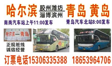 哈尔滨到青岛汽车、青岛到哈尔滨大巴随车电话查询、哈尔滨到青岛客车票预定、青岛到哈尔滨大巴时刻表、-车恭卒长途汽车网2021年8月21日更新