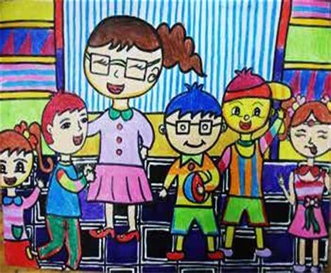 【教师节儿童画】儿童画老师_教师节儿童绘画作品_太平洋亲子网
