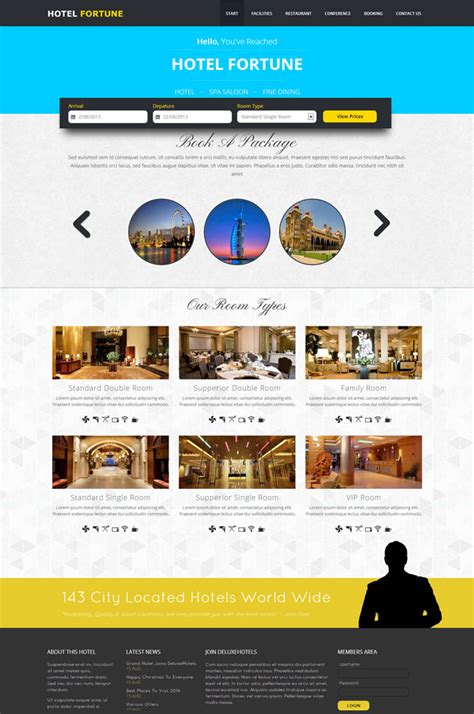 国际酒店预订网站模板_站长素材