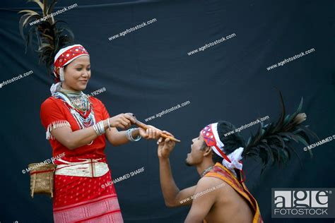 Garo Tribe Couple Performing Folk Dance Meghalaya India Asia Mr#786 ...