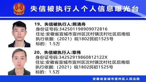 【宣法•失信名单】| 我院公布（2022年度第四期）失信被执行人个人信息_澎湃号·政务_澎湃新闻-The Paper