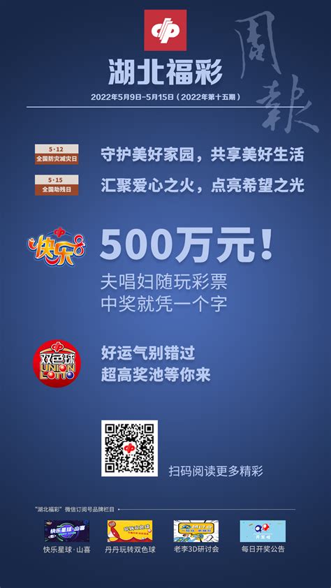 【精彩海报】湖北福彩每周要闻（2022年5月9日－5月15日）|湖北福彩官方网站