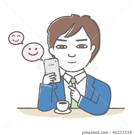Men sending a message on a smartphone - Stock Illustration [46272539 ...