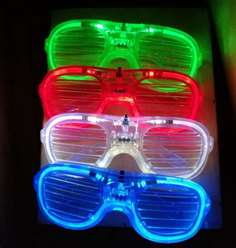 红蓝绿白百叶窗冷光眼镜led发光节日眼镜闪光助威眼镜节日用品-阿里巴巴