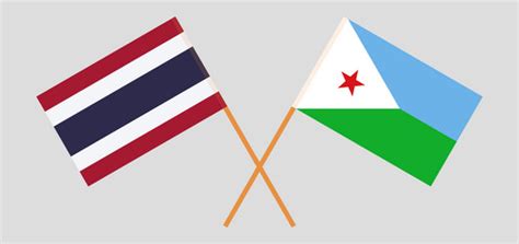 Crossed flags of thailand and the state Royalty Free Vector