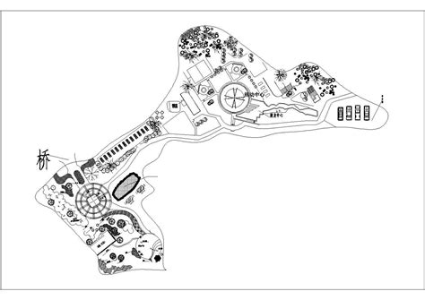 某长方形地块大型公园规划设计cad总平面方案图纸 (甲级院设计)_土木在线