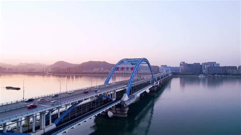 日落时分的杭州复兴大桥鸟瞰图—高清视频下载、购买_视觉中国视频素材中心