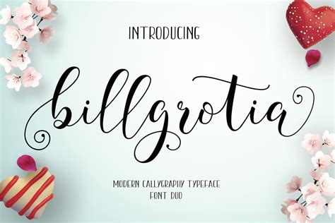 现代英文连体书法花式字体下载 Billgrotia Script – 设计小咖