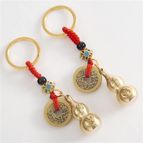 黄铜葫芦十二生肖钥匙扣挂件编织绳黄铜五帝钱钥匙链挂饰礼物复古-阿里巴巴