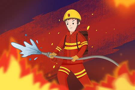 灭火的卡通消防员图片素材免费下载 - 觅知网