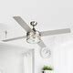 52 Inch Satin Nickel Ceiling Fan with Light and Remote Crystal - On ...