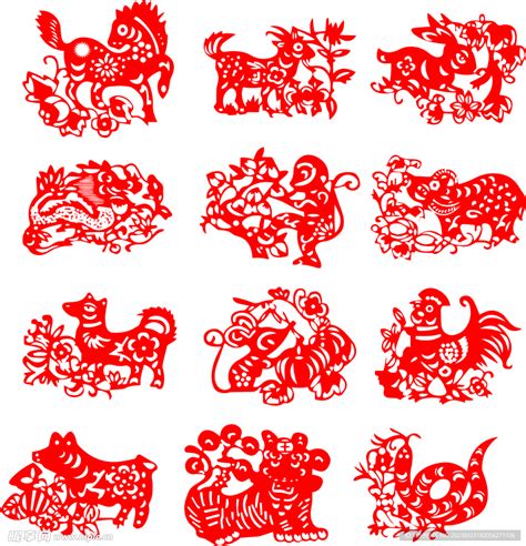 十二生肖剪纸设计图__传统文化_文化艺术_设计图库_昵图网nipic.com