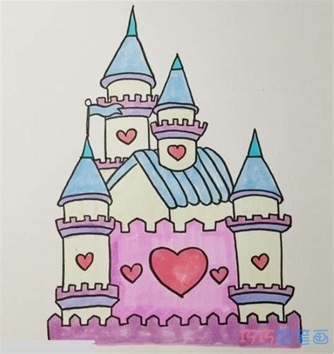 怎么画迪士尼城堡简笔画法步骤教程涂色 - 巧巧简笔画