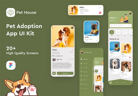 领养宠物/宠物领养应用UI套件Pet House - Pet Adoption App UI Kit - 设计口袋