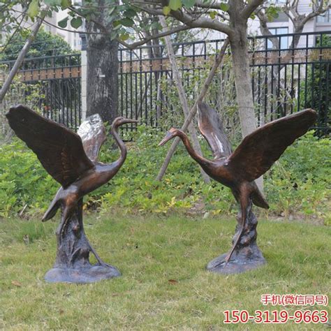 铸铜铜雕仙鹤雕塑_厂家图片价格-玉海雕塑