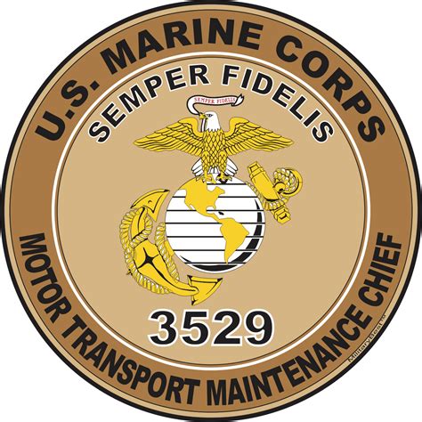 U.S.M.C. MOS 3529 Motor Transport Maintenance Chief Decal