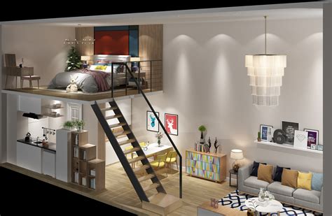 创意公寓卧室效果展现图设计图__室内设计_环境设计_设计图库_昵图网nipic.com