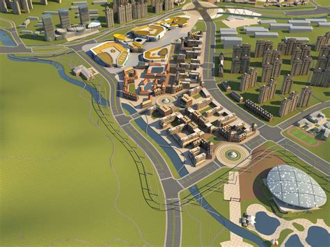大型完整城市规划 sketchup模型-Sketchup城市规划模型,模型,Sketchup模型-设计e周素材库