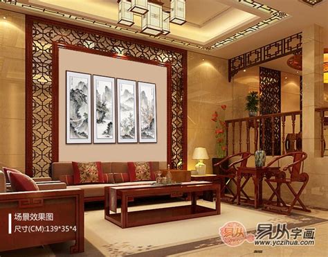新中式餐厅装饰画饭厅餐桌墙壁厨房壁画艺术手绘插画家庭背景墙画-美间设计