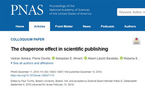 PNAS：科学出版过程中的“陪伴效应”