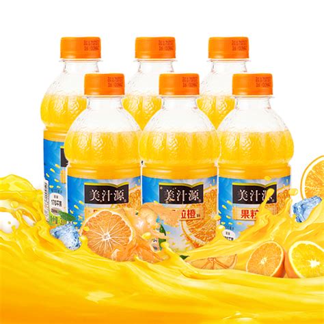 美汁源果粒橙大瓶葡萄橙子热带水果味饮食品果汁饮料6瓶包邮1.25L-阿里巴巴