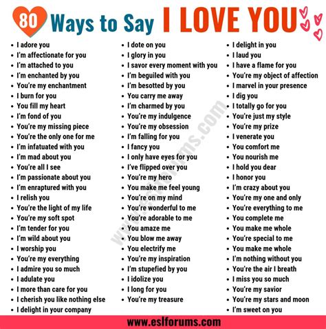 50+ Different Ways to Say I Love You » Onlymyenglish.com