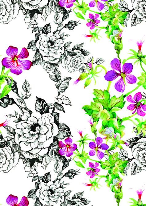 彩色花卉装饰包装纸图案图片素材免费下载 - 觅知网