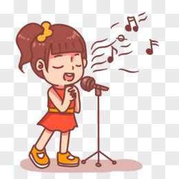 手绘卡通女孩在音符上唱歌免抠素材图片免费下载_PNG素材_编号vwxiljde4_图精灵