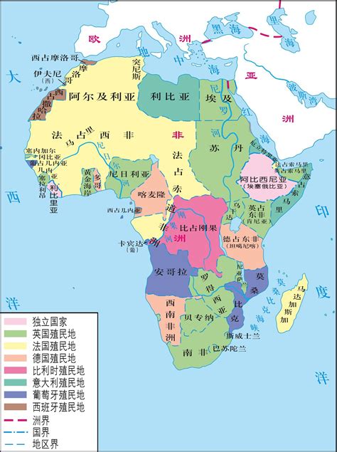一战前非洲殖民地分布图_非洲地图_初高中地理网