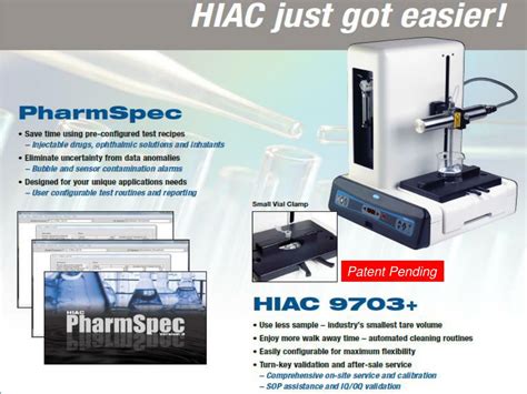 PPT - Introducing the new HIAC 9703+ and PharmSpec 3.0 PowerPoint ...