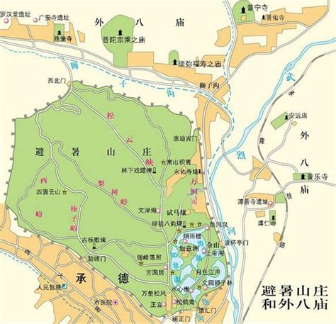 承德避暑山庄全景图高清版_景点地图导游图-VIP承德旅游网