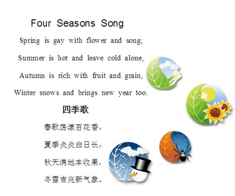 英文儿歌：《四季歌》_唱儿歌学英语_幼教网