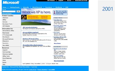 [图文]微软公司官网主页面20年变化 - 逍遥乐