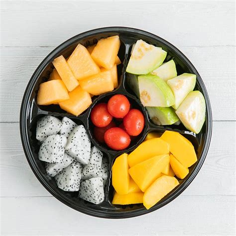 塑料透明果切盒一次性水果盘圆形保鲜拼盘水果捞打包装盒水果盒-阿里巴巴